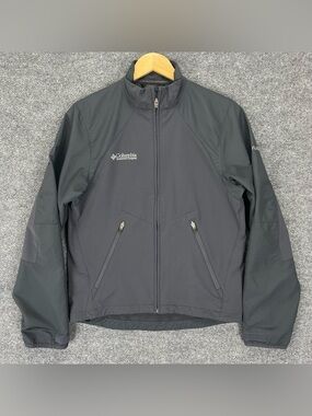Columbia Titanium Jacket Men S Gray Softshell Stretch Nylon Rain Full Zip Lined